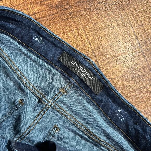 Liverpool Los Angeles Dark Wash Ankle Jeans Size 2 Rolled Cuffs Comfortable Fit - Picture 5 of 9